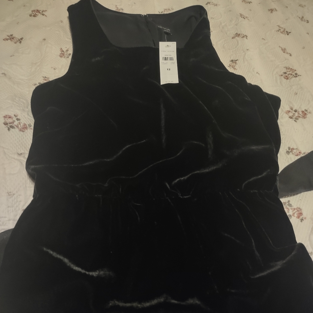 Ann Taylor Elegant Black Velvet Jumpsuit - Picture 6 of 10